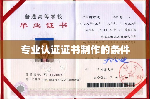 杜集专业认证证书制作的条件